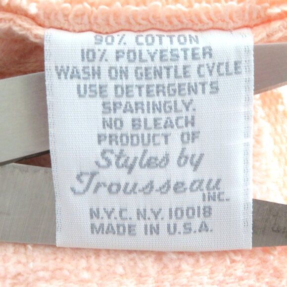 New Vintage 1987 Bath Towel Set 8pc Bath Hand Washcloth Peach Embroidery USA Mod - Picture 10 of 13